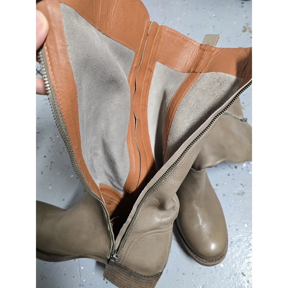 Lucky Brand Desdie Women's Knee High Boots Leather Gray Size 9.5M